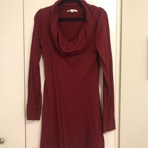 Funnel neck sweater dress